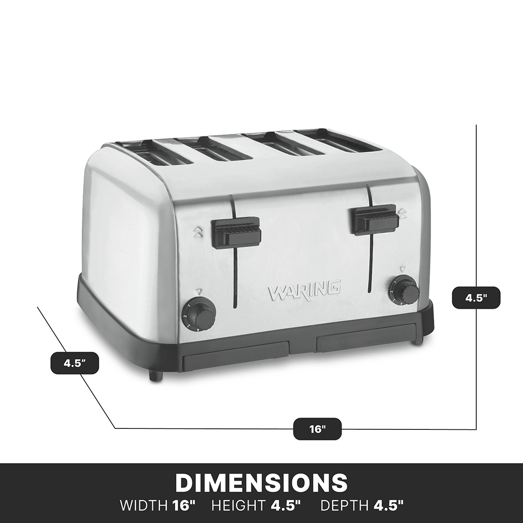 Medium-Duty 4-Slot Toaster, 1800 Watts